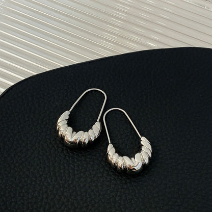 Textured Silver Hoop Earrings JLT11782