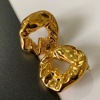 Gold Abstract Statement Earrings JLT11864