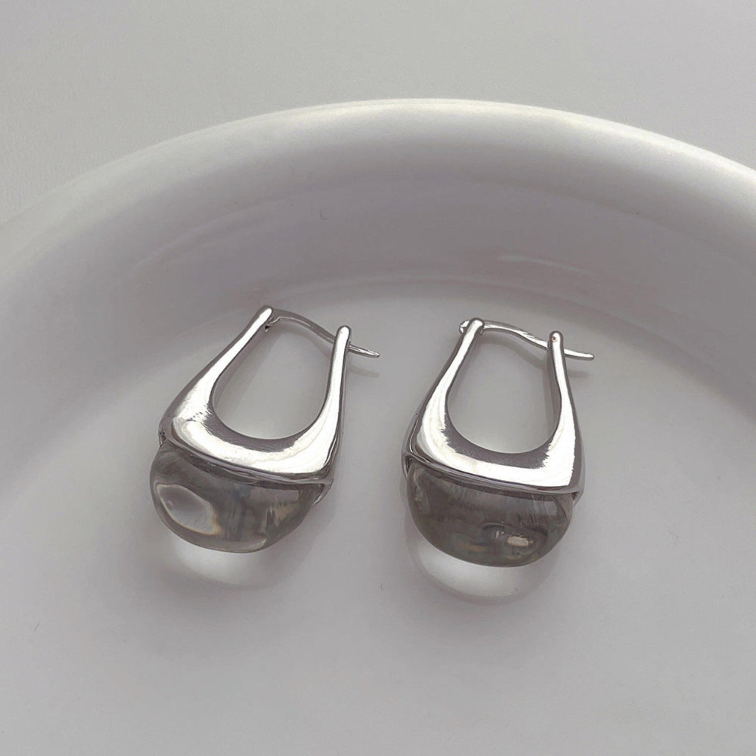 Moonstone Silver Hoop Earrings JLT11883