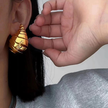 Honeycomb Gold Pin Earrings JLT11893