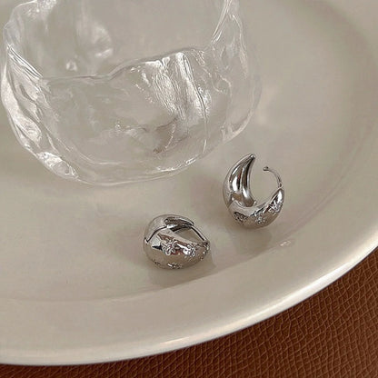 Silver Celestial Starburst Hoop Earrings JLT11966