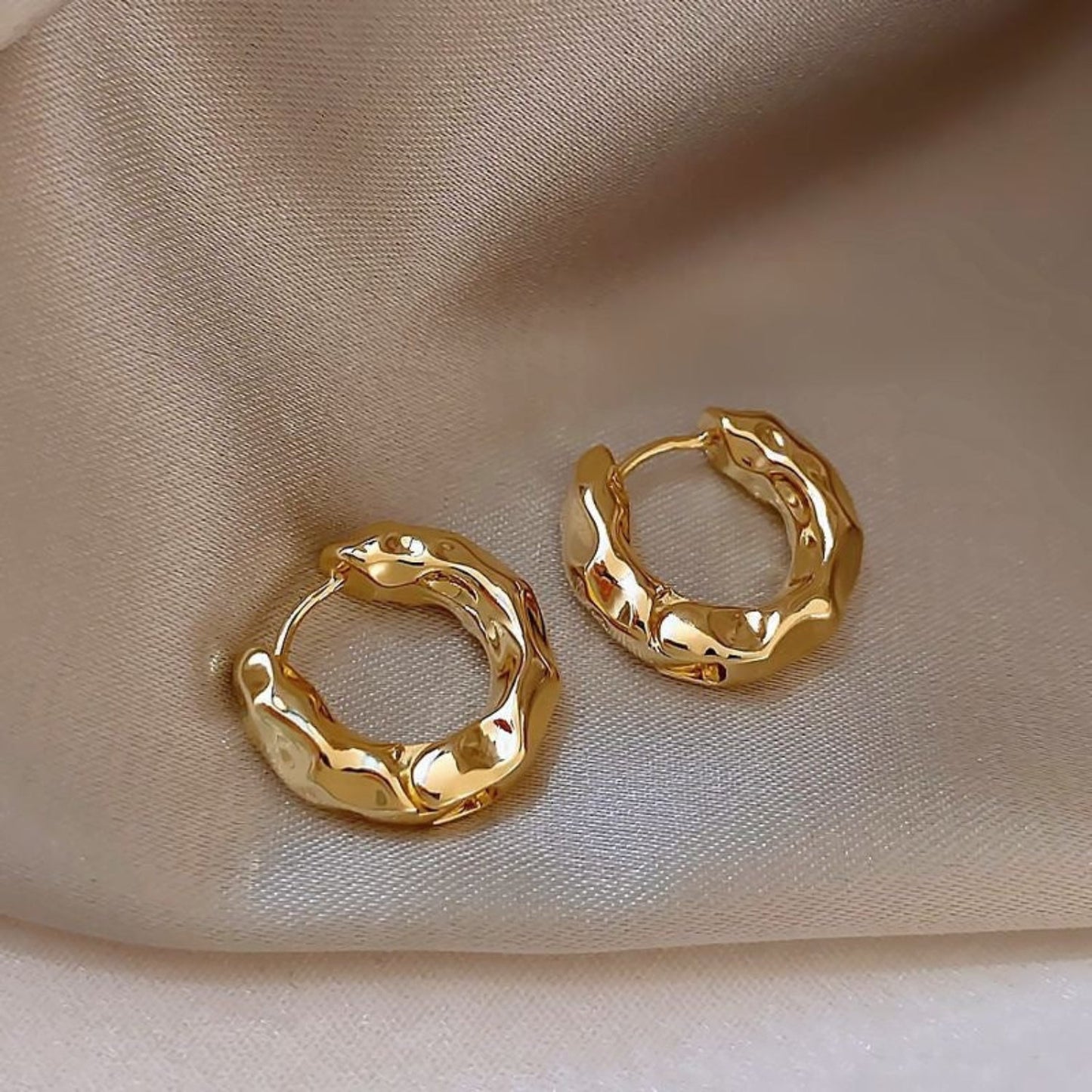 Gold Pop Hoop Earrings JLT11972