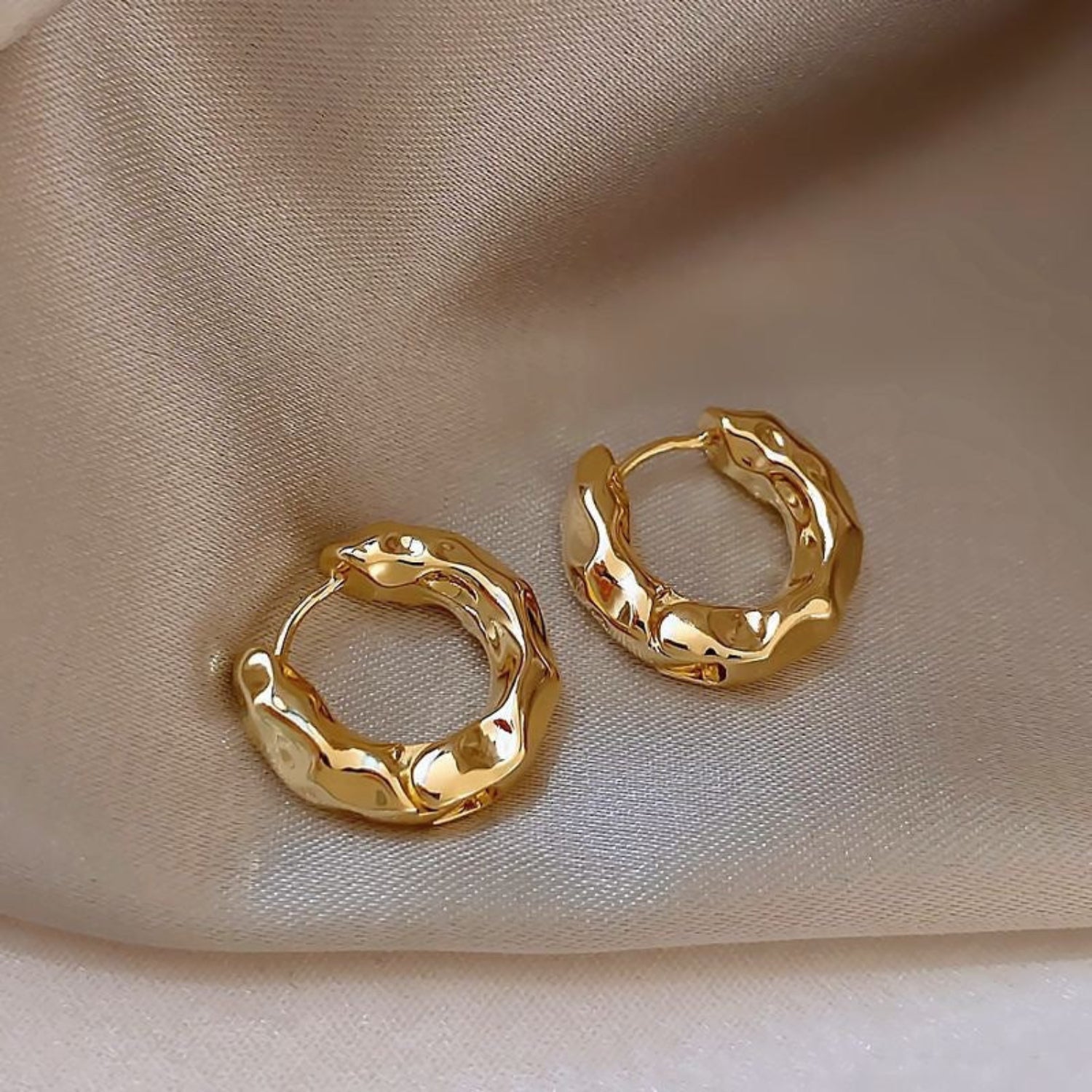 Gold Pop Hoop Earrings JLT11972