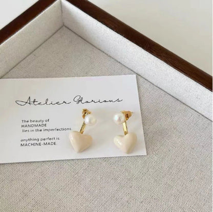 White Heart Pin earrings JLT12112