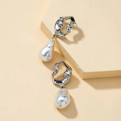 Silver Pearl Drop Earrings JLT12139