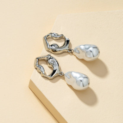 Silver Pearl Drop Earrings JLT12139