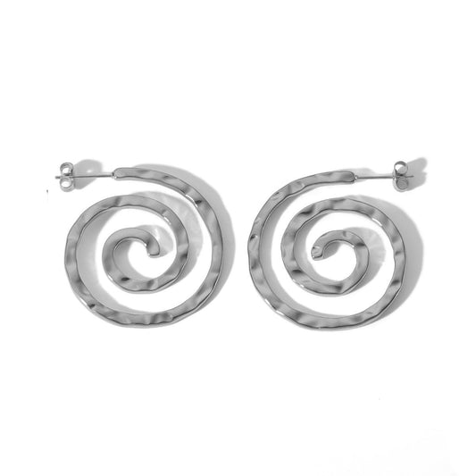 Silver Spiral hoop Earrings JLT12177