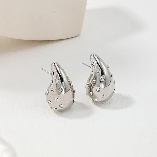 Teardrop Crystal Stud Earrings