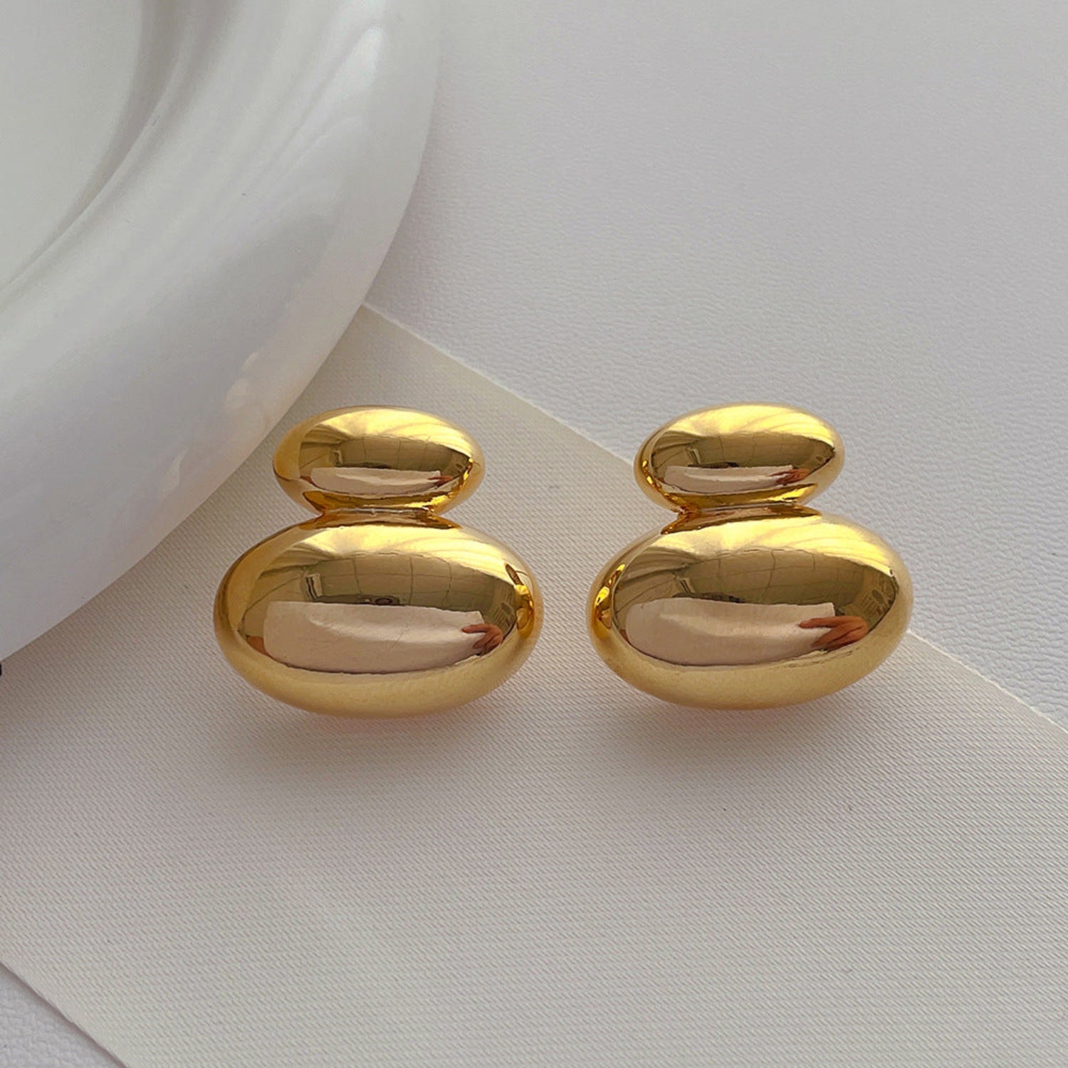 Dual Pebble Stud Earrings