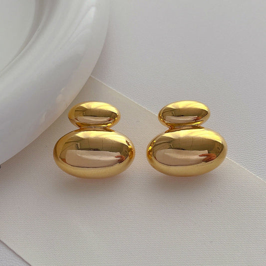 Dual Pebble Stud Earrings