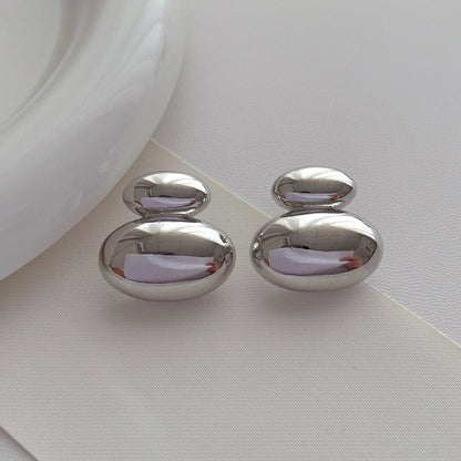 Dual Pebble Stud Earrings