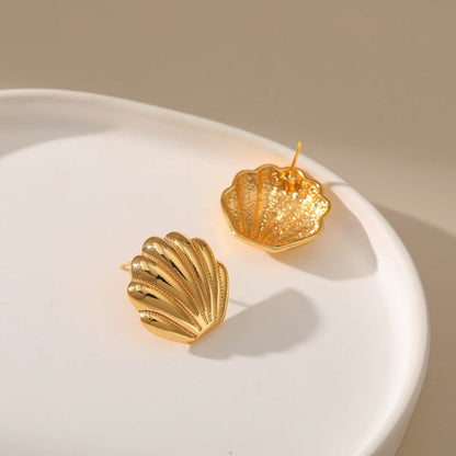 Golden Shell stud Earrings JLT12340