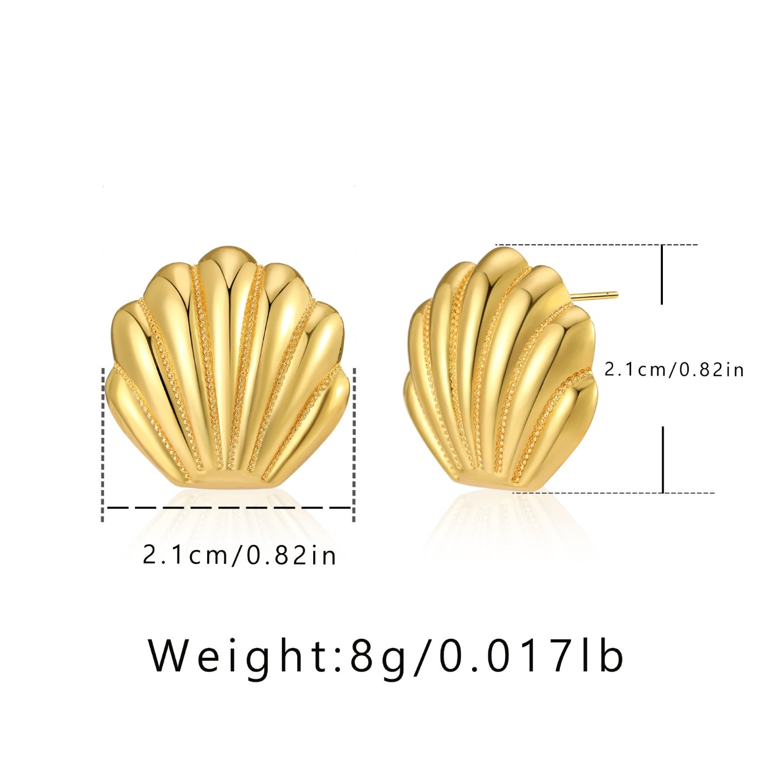Golden Shell stud Earrings JLT12340