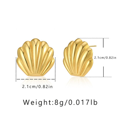 Golden Shell stud Earrings JLT12340