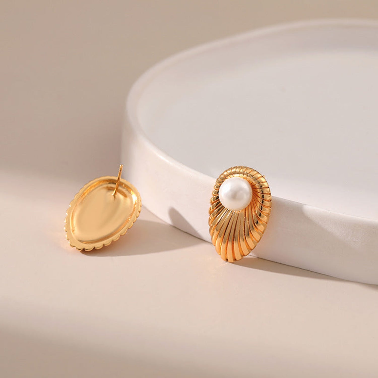 Lumina Golden Pearl Pin Earrings JLT12349