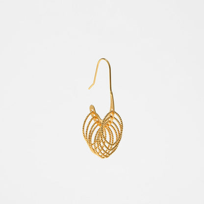 Gold Filigree Leaf Drop Earrings JLT12358