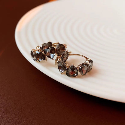 Crystalite Black Hoop Earrings JLT12366
