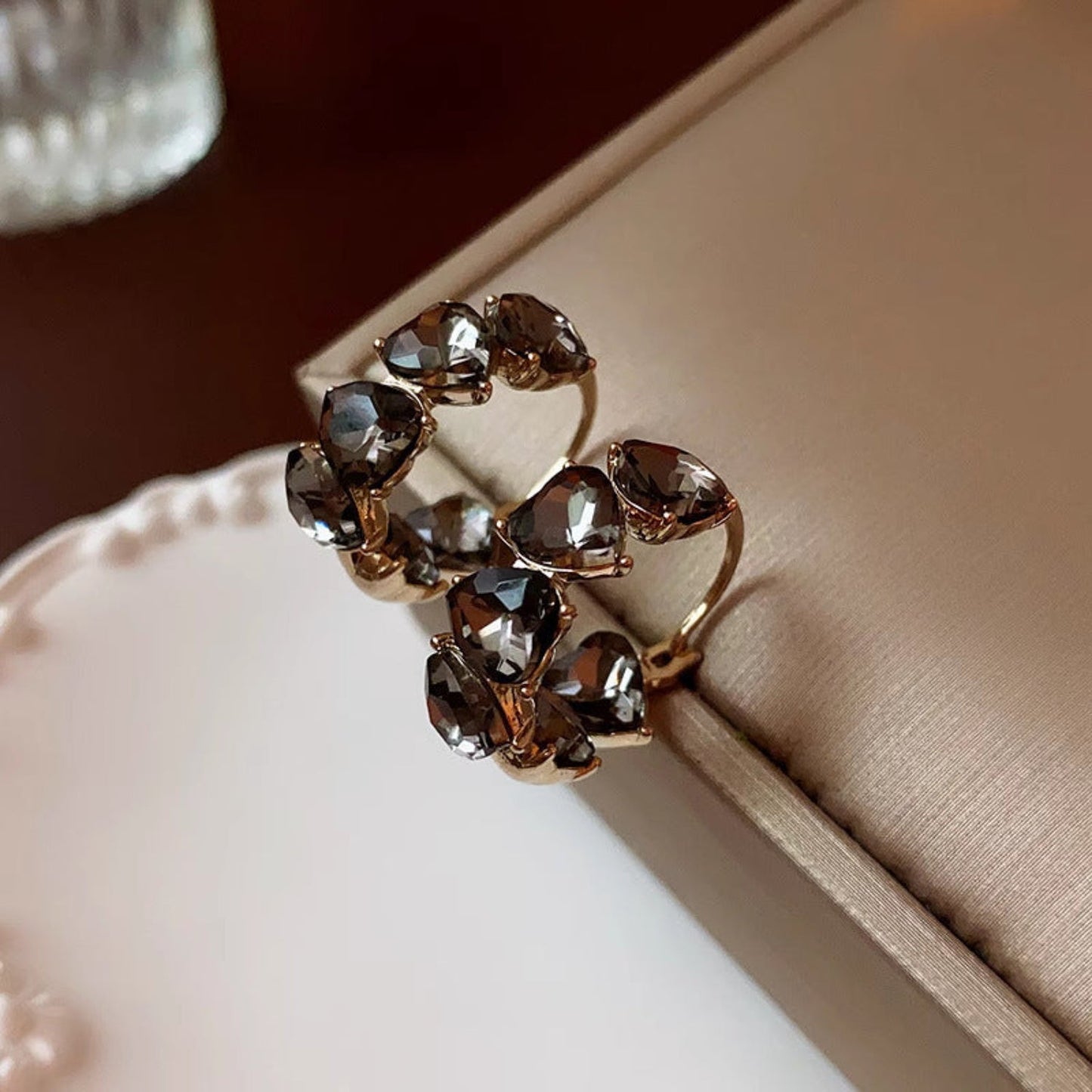 Crystalite Black Hoop Earrings JLT12366