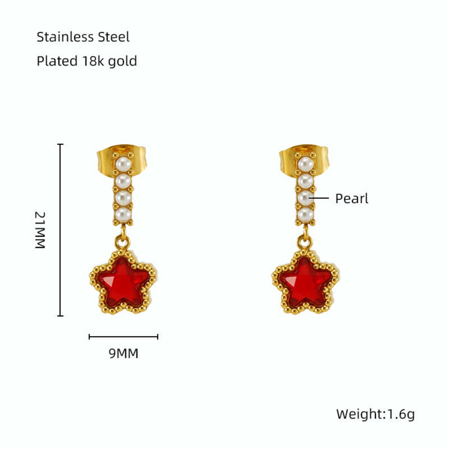 Star Pearl Drop Earring