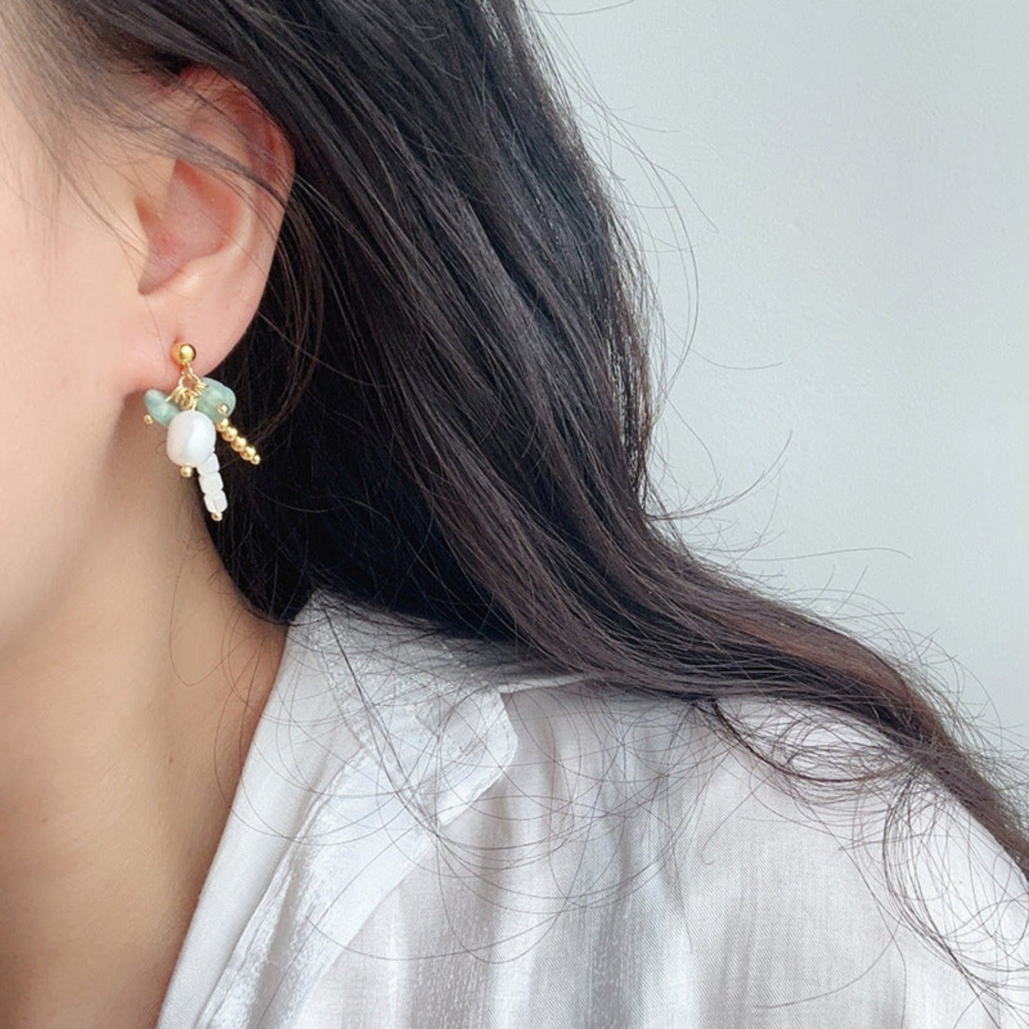 Boho Bead Cluster drop Earring JLT12397