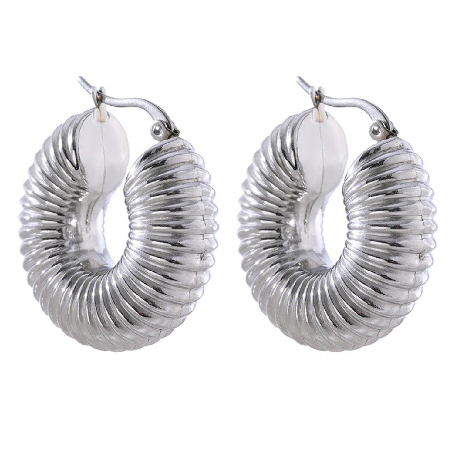 Spiral Silver hoop Earrings JLT12761