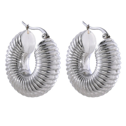 Spiral Silver hoop Earrings JLT12761