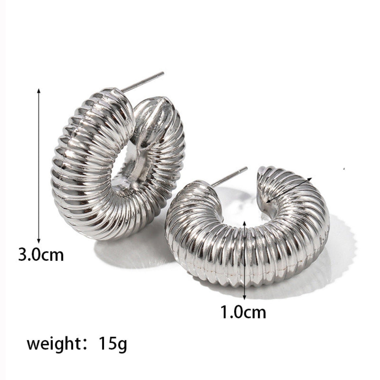 Spiral Silver hoop Earrings JLT12761
