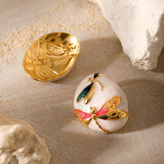 Dragonfly White Stud Earrings JLT12807
