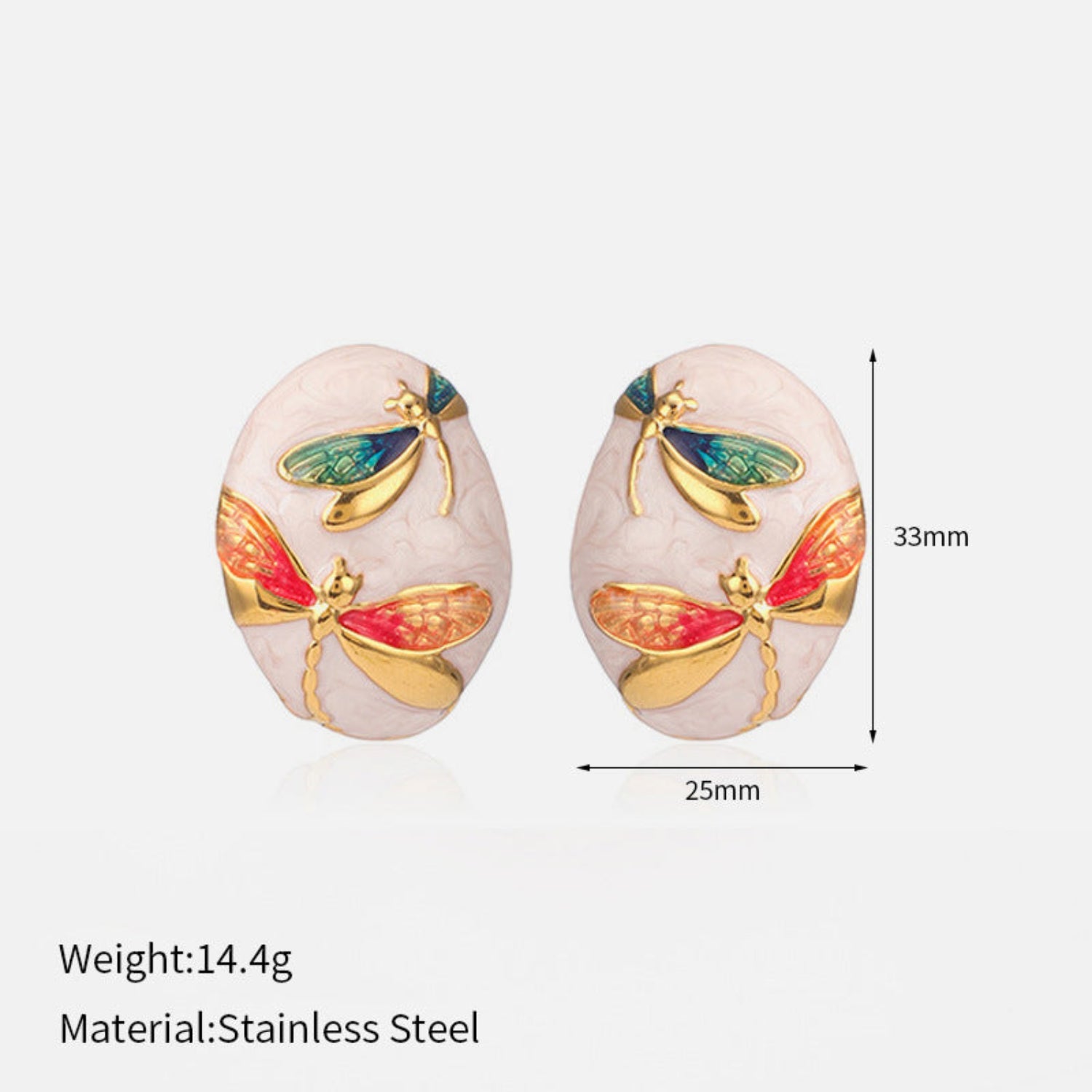 Dragonfly White Stud Earrings JLT12807