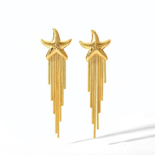Starfish Tassel Hanging Earrings JLT12817