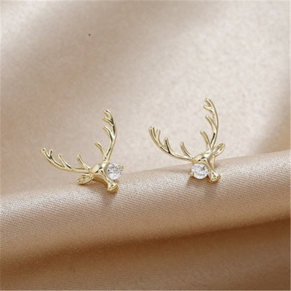 cute deer face gold  earring jlt13107