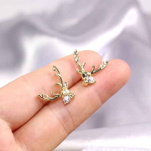 cute deer face gold  earring jlt13107