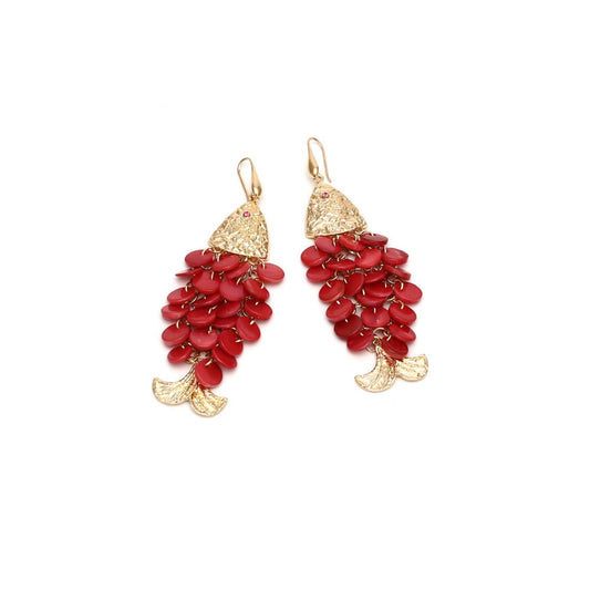 Fish Tassel Drop Earrings JLT13264