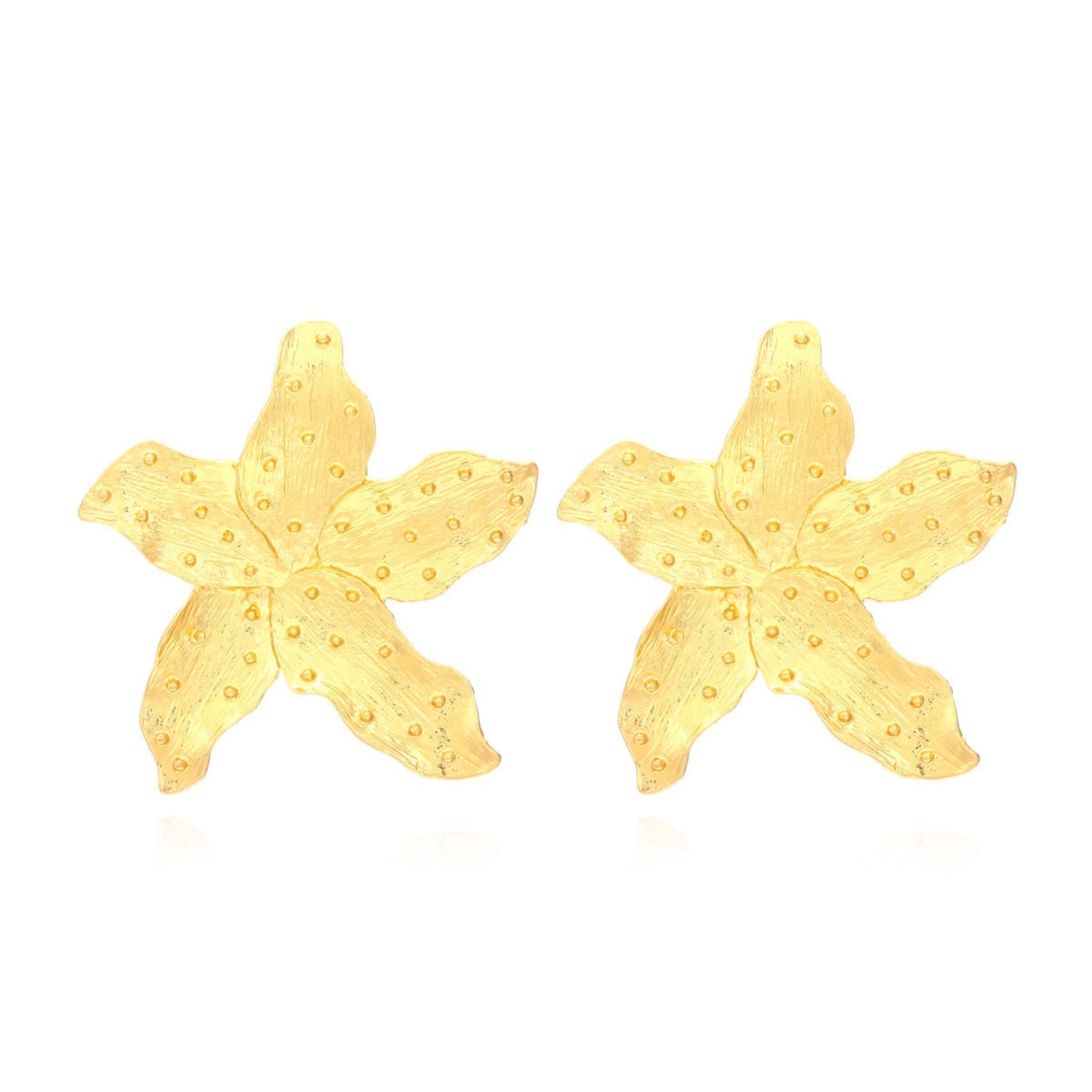 Coral Star Golden Statement Earrings JLT13267