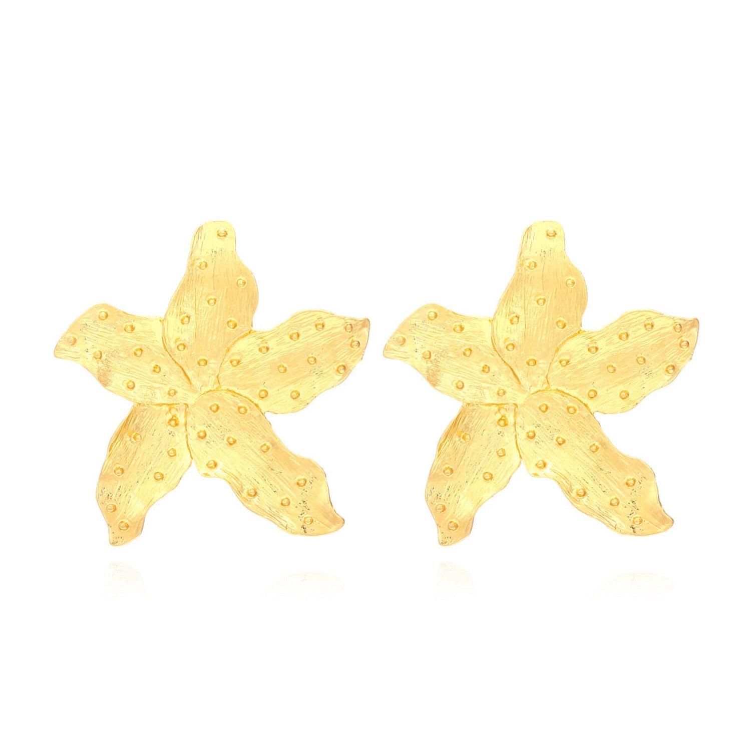 Coral Star Golden Statement Earrings JLT13267