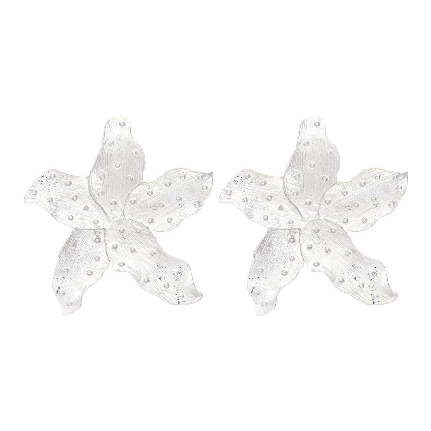 Coral Star Silver Statement Earrings JLT13268