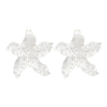 Coral Star Silver Statement Earrings JLT13268