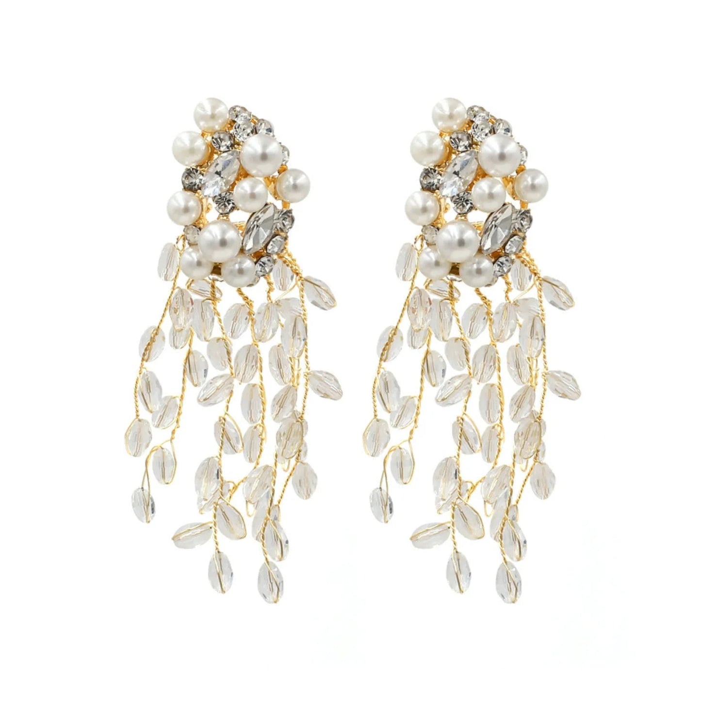 Pearl & Crystal Drop Earrings JLT13323