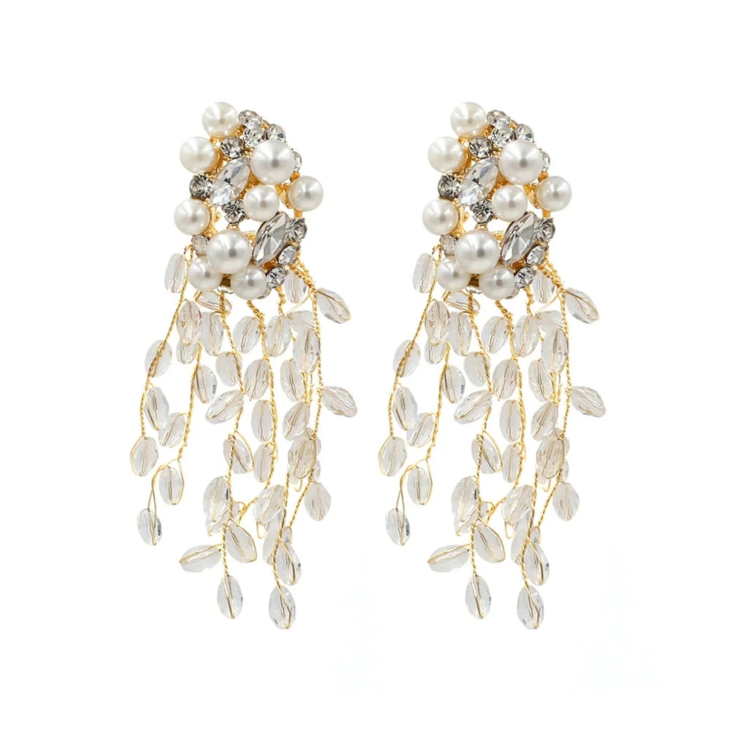 Pearl & Crystal Drop Earrings JLT13323