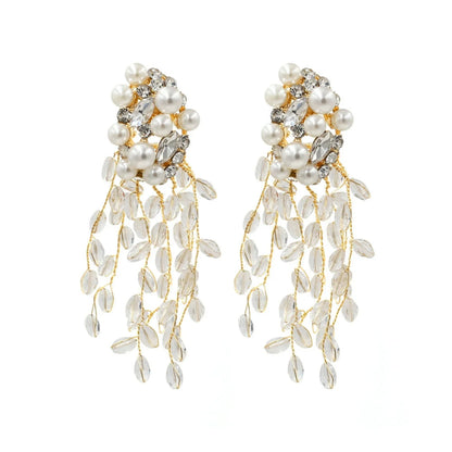 Pearl & Crystal Drop Earrings JLT13323