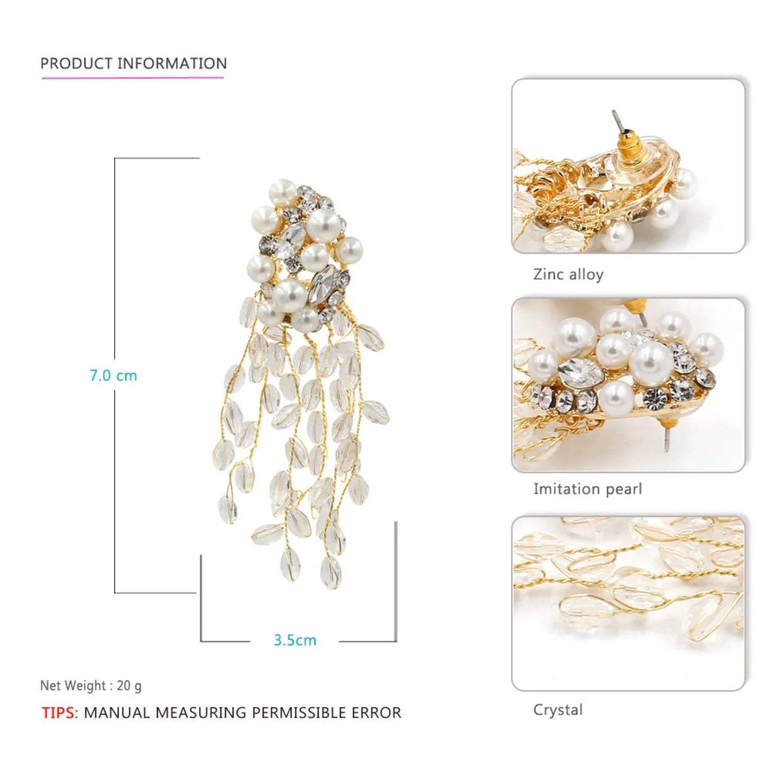 Pearl & Crystal Drop Earrings JLT13323