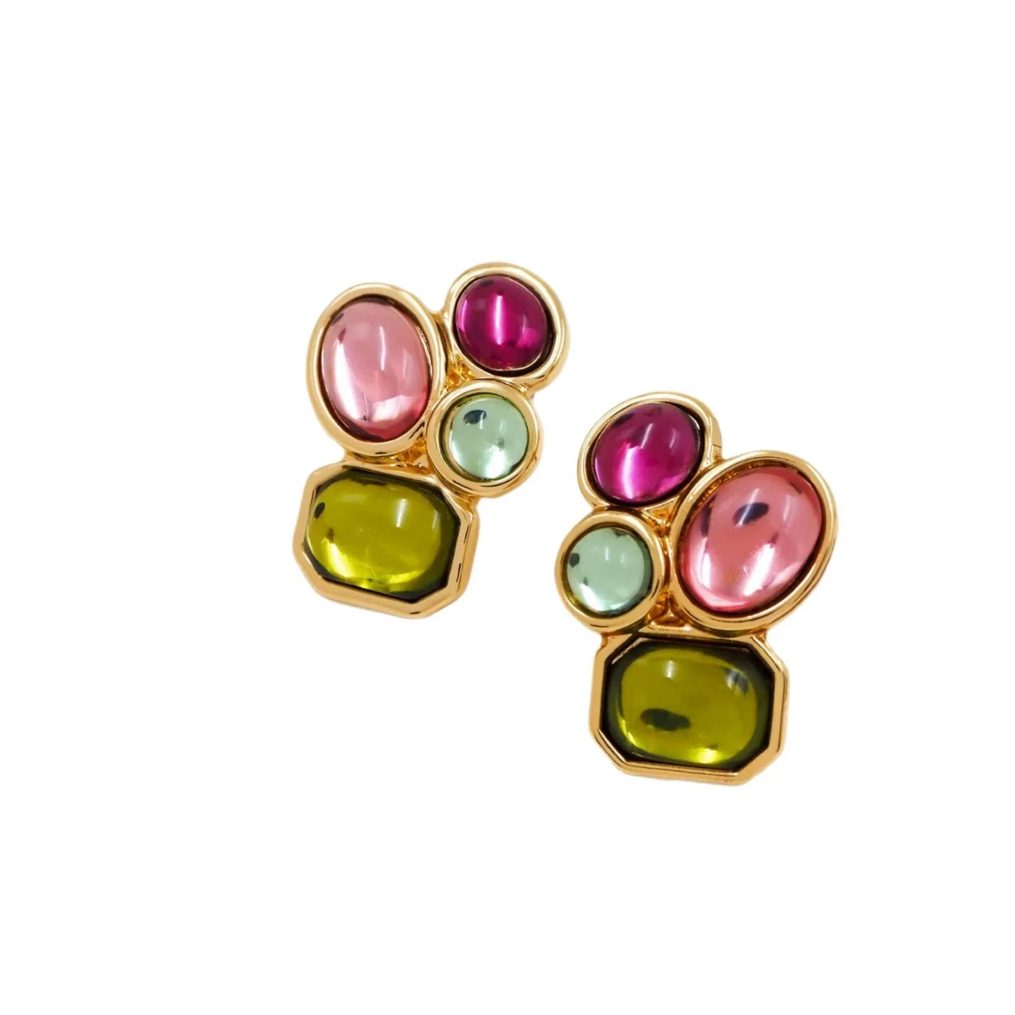 Multi-shade Gem Stud Earrings JLT13338