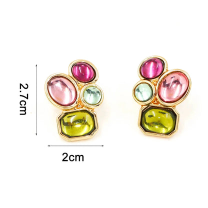 Multi-shade Gem Stud Earrings JLT13338