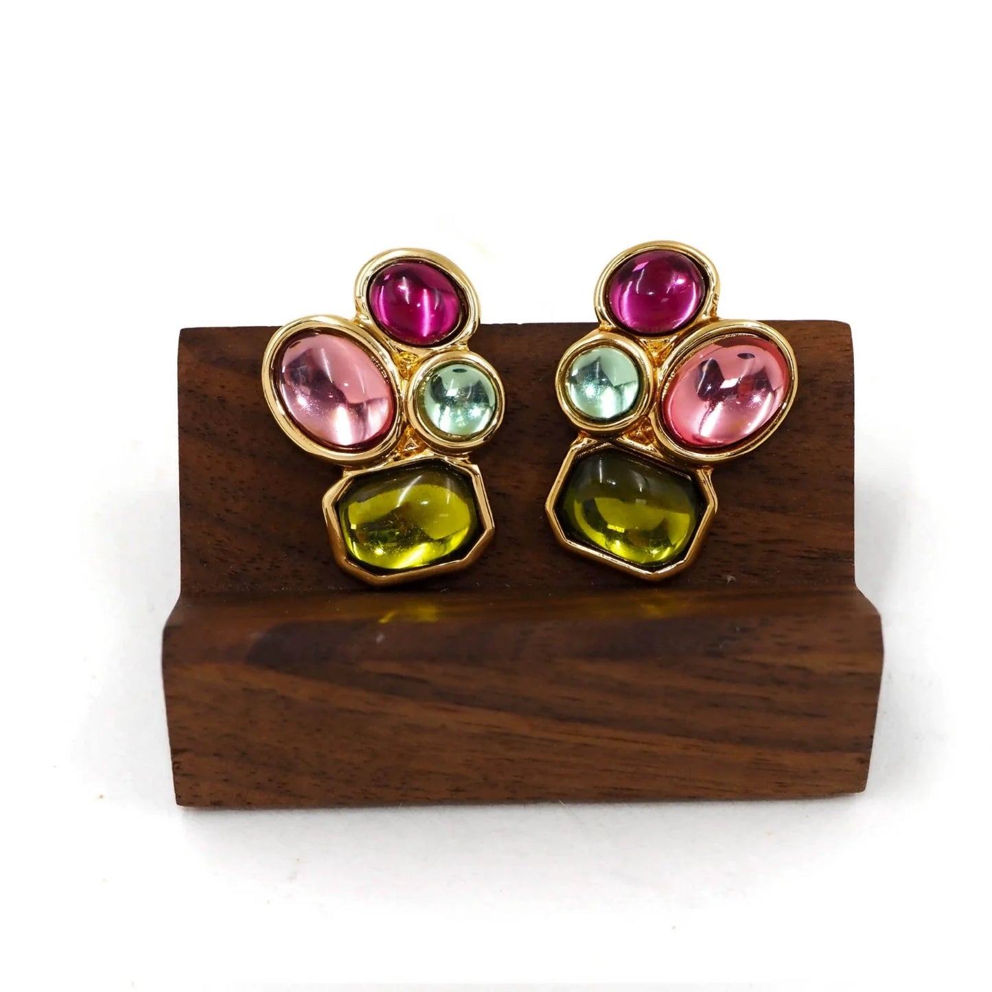 Multi-shade Gem Stud Earrings JLT13338