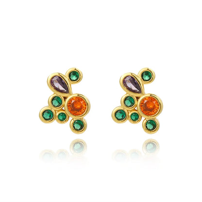 Multicolor Stone Stud Earrings JLT13340