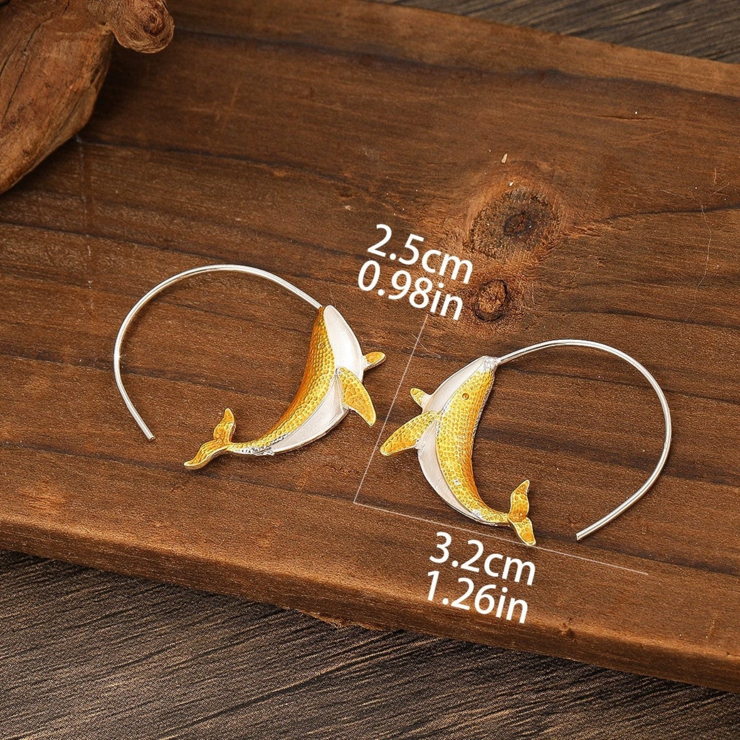 Golden Koi Fish Loop Earrings jlt13367