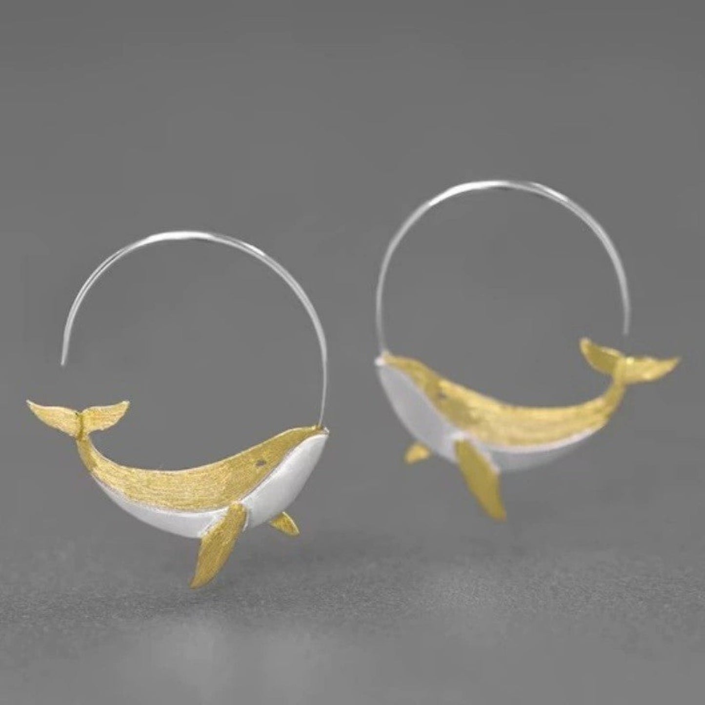 Golden Koi Fish Loop Earrings jlt13367