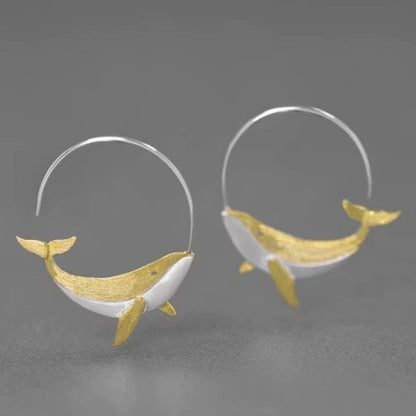 Golden Koi Fish Loop Earrings jlt13367
