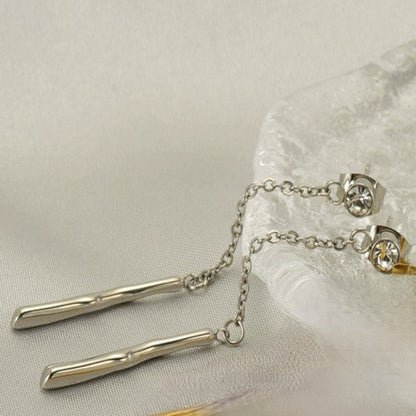 Silver Chain Drop Earrings JLT13369