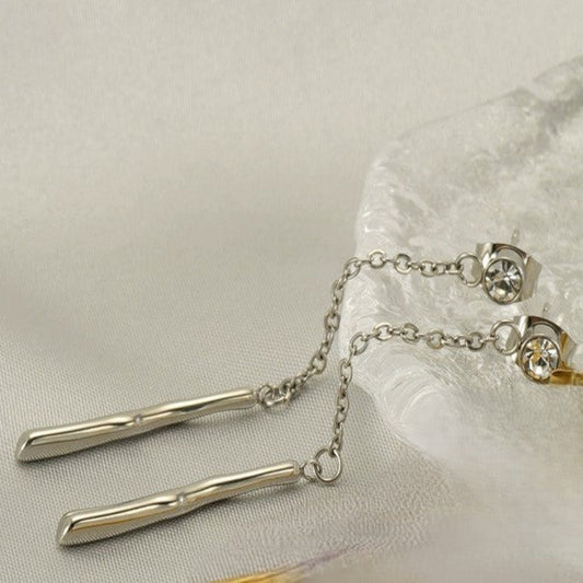 Silver Chain Drop Earrings JLT13369